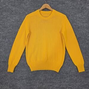 Anderson & Sheppard Sweater Mens XS Cotton Crewneck Yellow Quiet Luxury Preppy